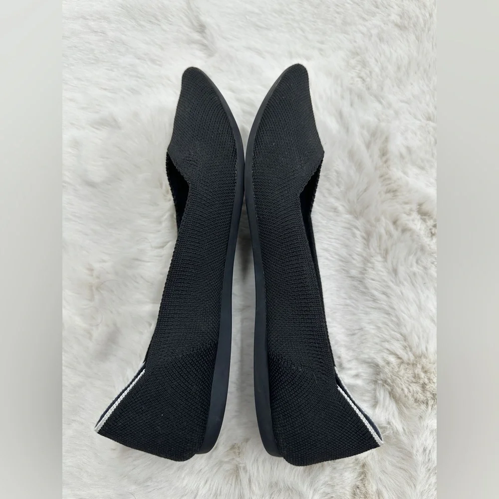 Rothy's The Point Black Flat Slip‎ on Shoes Womens size 8.5